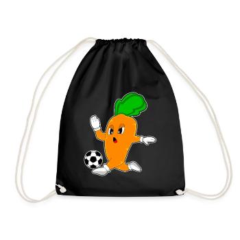 Karotte Fußballspieler Fußball - Turnbeutel - Schwarz - Vorne