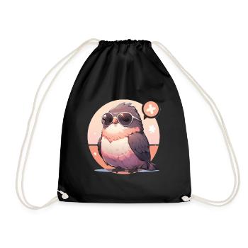 Bird Birds Funny Animals Forest Dweller Animal - Drawstring Bag - black - Front