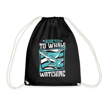 Accro à l'observation des baleines Cétacé Cachalot Baleine - Sac de sport léger - noir - Devant