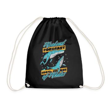 100 % de chances de voir des baleines, des bélugas bleus, des cétacés - Sac de sport léger - noir - Devant
