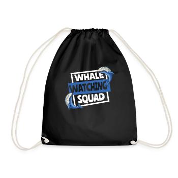 Équipe d'observation des baleines Béluga bleu Cétacé Baleine - Sac de sport léger - noir - Devant