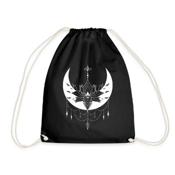 Mystische Halbmond-Lotus für Wicca und Pagans - Turnbeutel - Schwarz - Vorne