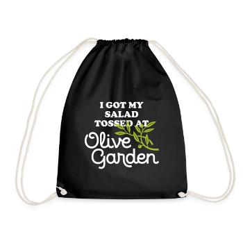 Ich bekam meinen Salat bei Olive Garden Apparel geworfen - Turnbeutel - Schwarz - Vorne