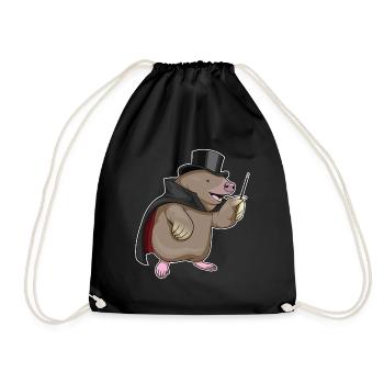 Mole Wizard Wand - Drawstring Bag - black - Front
