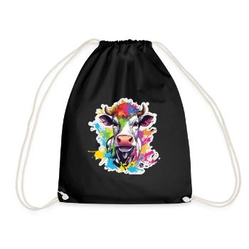 Cow Cow Skull Cows Agriculture Cow Head - Drawstring Bag - black - Front