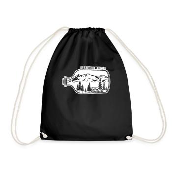 Mountaineering and nature exploration: pure camping life - Drawstring Bag - black - Front