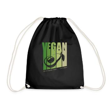 Retro Pflanzliche Veganer Veganer Vegetarischer Veganismus - Turnbeutel - Schwarz - Vorne