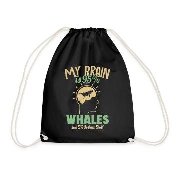 Mon cerveau est composé à 95% de baleines Béluga bleu Cachalot Baleine - Sac de sport léger - noir - Devant
