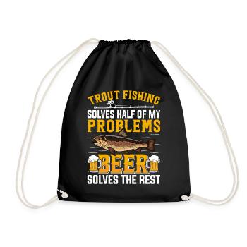 Funny Fishing Men Women - Turnbeutel - Schwarz - Vorne