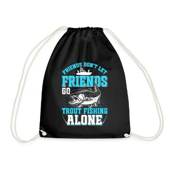 Funny Fishing Men Women - Turnbeutel - Schwarz - Vorne