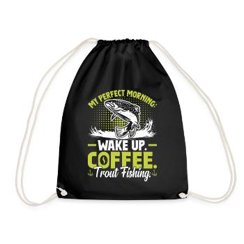 Funny Fishing Men Women - Turnbeutel - Schwarz - Vorne