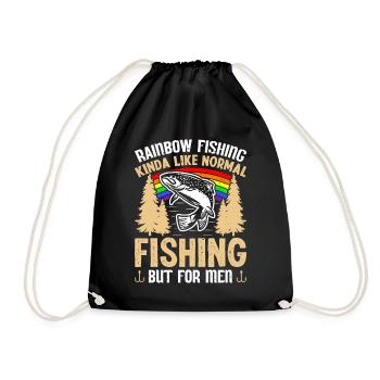 Funny Fishing Men Women - Turnbeutel - Schwarz - Vorne