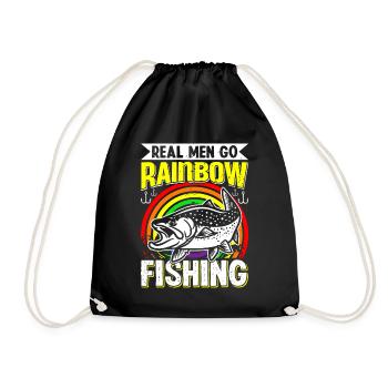 Funny Fishing Men Women - Turnbeutel - Schwarz - Vorne