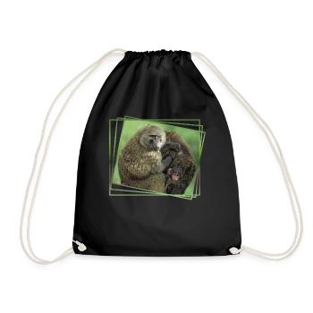 Baboon Family - Monkeys - Primates Wildlife Africa - Drawstring Bag - black - Front