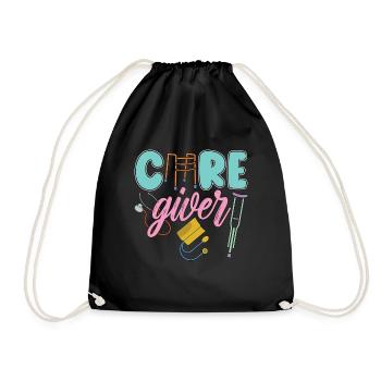 Caregiving Care Giver Private Duty Caregiver - Drawstring Bag - black - Front