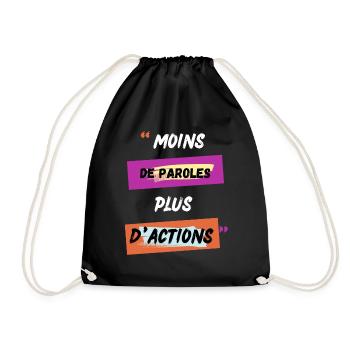 Motivation moins de paroles plus d actions - Sac de sport léger - noir - Devant