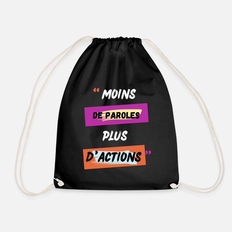 Motivation moins de paroles plus d actions - Sac de sport léger - noir