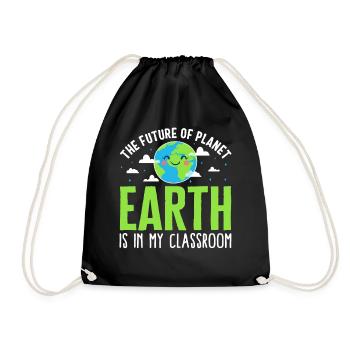 Earth Shirt, Die Zukunft Des Planeten Erde Liegt In Meinem - Turnbeutel - Schwarz - Vorne