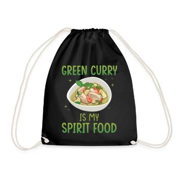 Green curry is my favorite dish - Drawstring Bag - black - Front