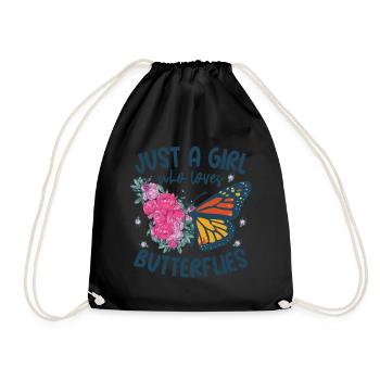 Schmetterlinge Butterflies Damen Geschenk - Turnbeutel - Schwarz - Vorne