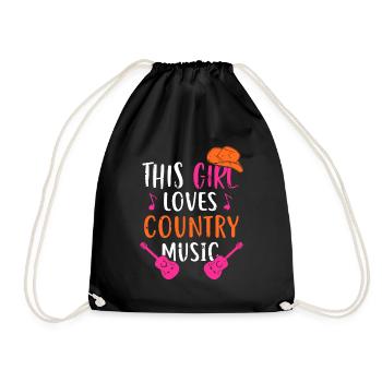 Cette fille aime la musique country Western Hat Musicien - Sac de sport léger - noir - Devant
