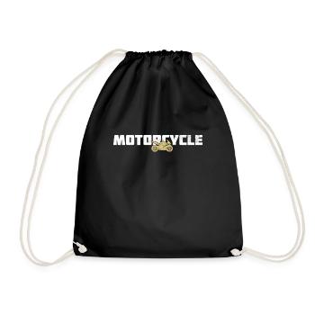 Motorcycle - Drawstring Bag - black - Front