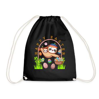 Chemise de Pâques, Happy Easter Tee, Easter Sloth - Sac de sport léger - noir - Devant