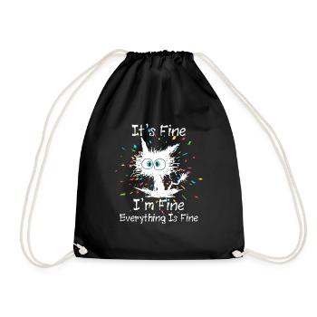 Everything Is Fine - Drawstring Bag - black - Front