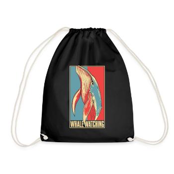 Portrait de baleine Béluga Cachalot bleu Cétacé Baleine - Sac de sport léger - noir - Devant