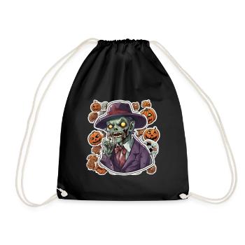 Zombie Zombie Halloween Zombie Costume Undead - Drawstring Bag - black - Front