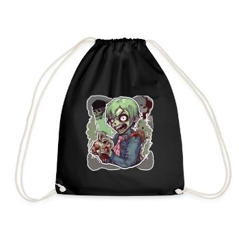 Zombie Zombie Halloween Zombie Costume Undead - Drawstring Bag - black - Front