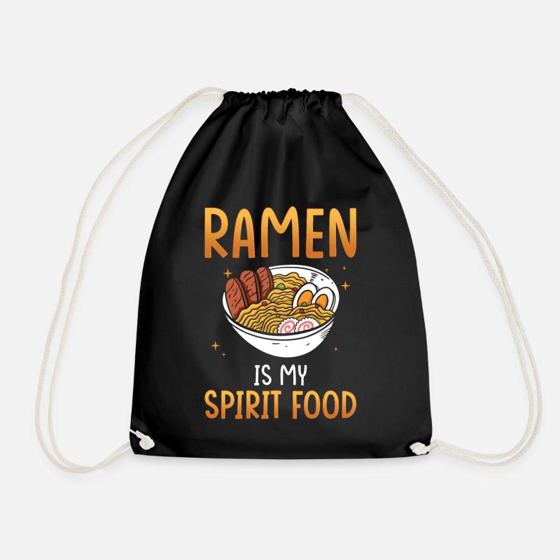 Ramen is my favorite dish - Drawstring Bag - black