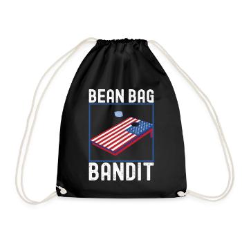 Cornhole Player Cornhole Board - Drawstring Bag - black - Front