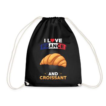 Croissant France French cuisine - Drawstring Bag - black - Front