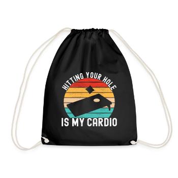 Cornhole Player Cornhole Board - Drawstring Bag - black - Front