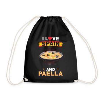 Paella Spain Spanish cuisine - Drawstring Bag - black - Front