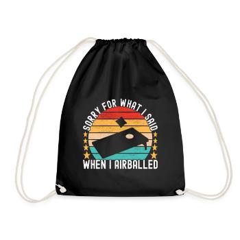 Cornhole Player Cornhole Board - Drawstring Bag - black - Front