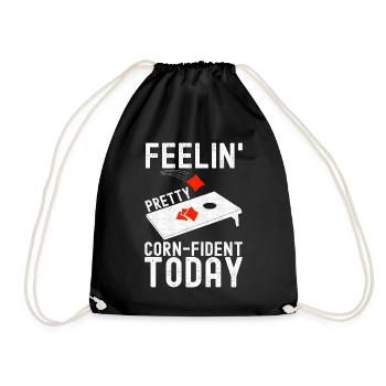 Cornhole Player Cornhole Board - Drawstring Bag - black - Front