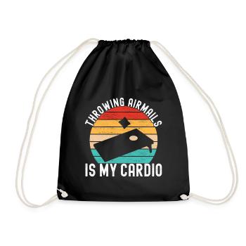 Cornhole Player Cornhole Board - Drawstring Bag - black - Front