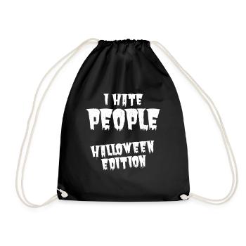 I Hate People Halloween Edition Saying Sarcasm - Drawstring Bag - black - Front