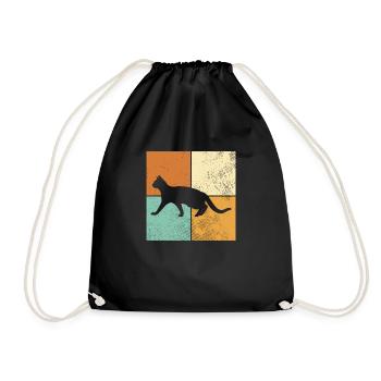 Cow - Drawstring Bag - black - Front