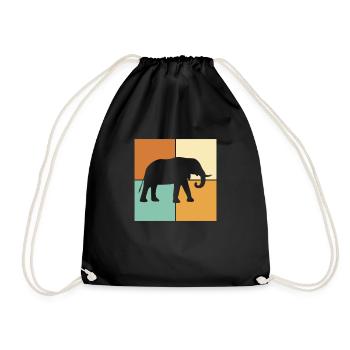 Elefant - Turnbeutel - Schwarz - Vorne
