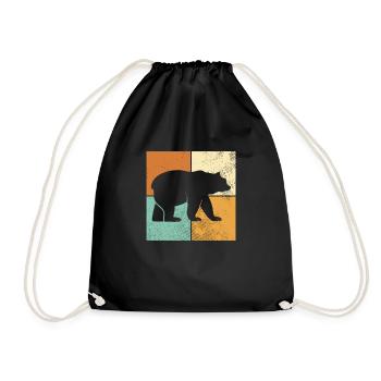 Bear - Drawstring Bag - black - Front