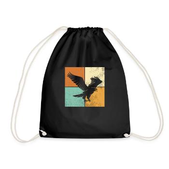 Eagle - Drawstring Bag - black - Front