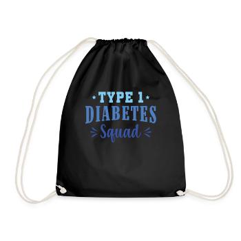 Sensibilisation au diabète - Diabète diabétique de type 1 - Sac de sport léger - noir - Devant