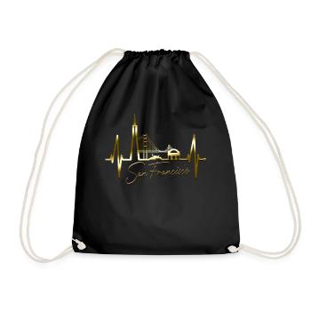 San Francisco Skyline Heartbeat Californie États-Unis - Sac de sport léger - noir - Devant