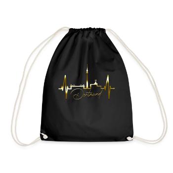 Dortmund Skyline Herzschlag Stadion Fan Dortmunder - Drawstring Bag - black - Front