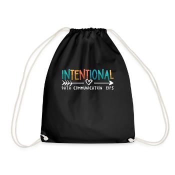 IEP Intentional Data Communication Autism Teacher - Drawstring Bag - black - Front