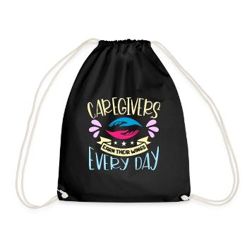 Caregiving Caregivers Earn Their Caregiving Team - Drawstring Bag - black - Front