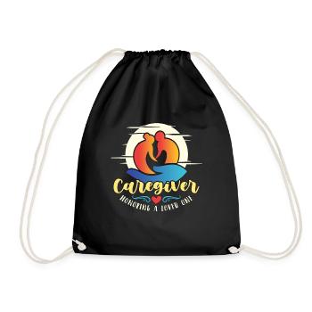 Caregiving Caregiver Honoring A Loved Caretaker - Drawstring Bag - black - Front